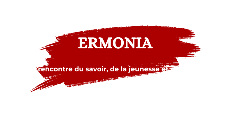 Mise en avant du nom de l'association ermonia et de son slogan